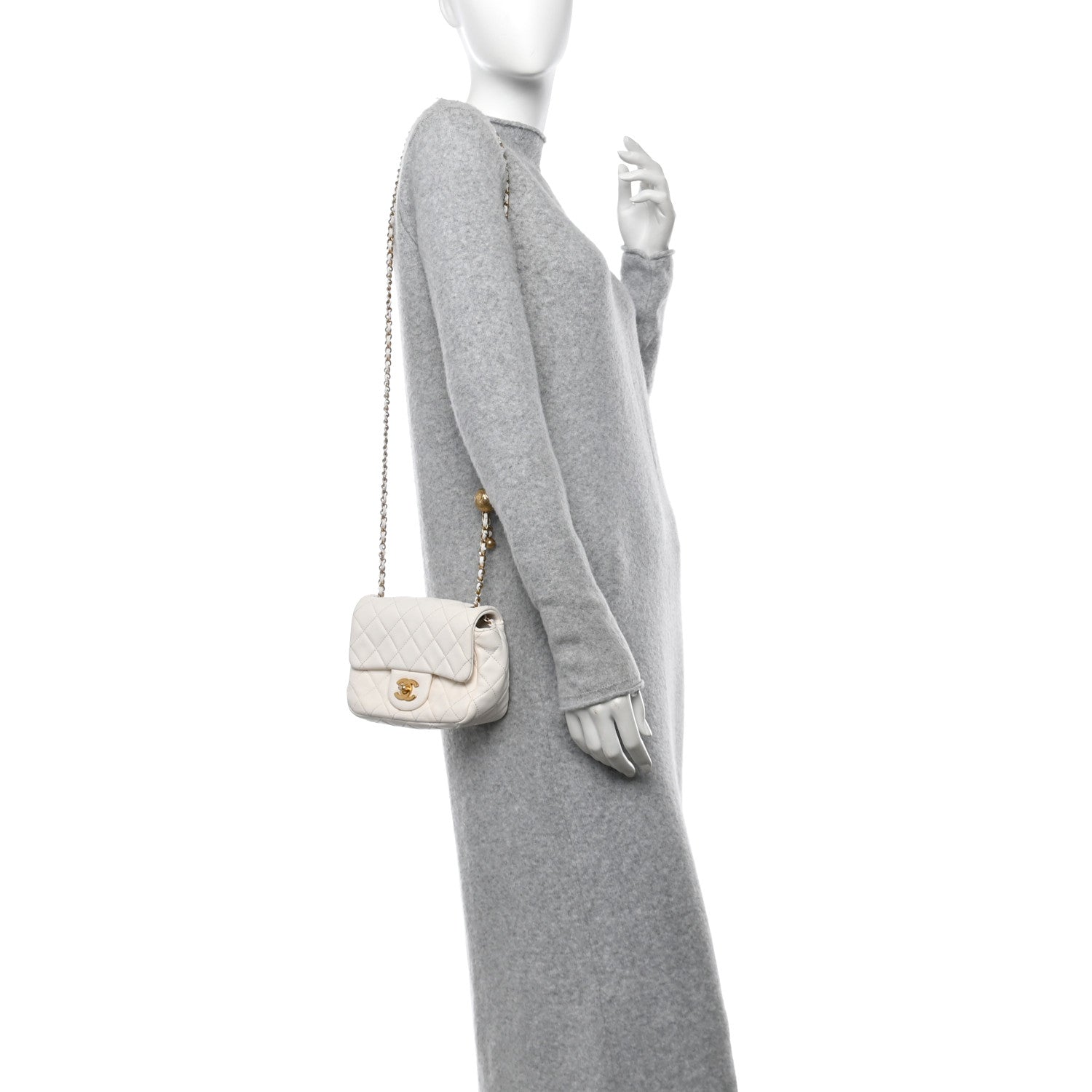Chanel Lambskin Quilted Mini Pearl Crush Flap White 2 of 15