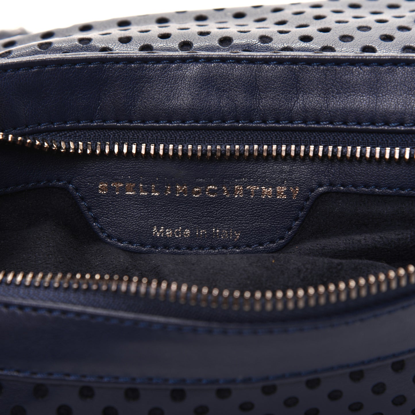 Eco Alter Nappa Perforated Fold Over Clutch Navy