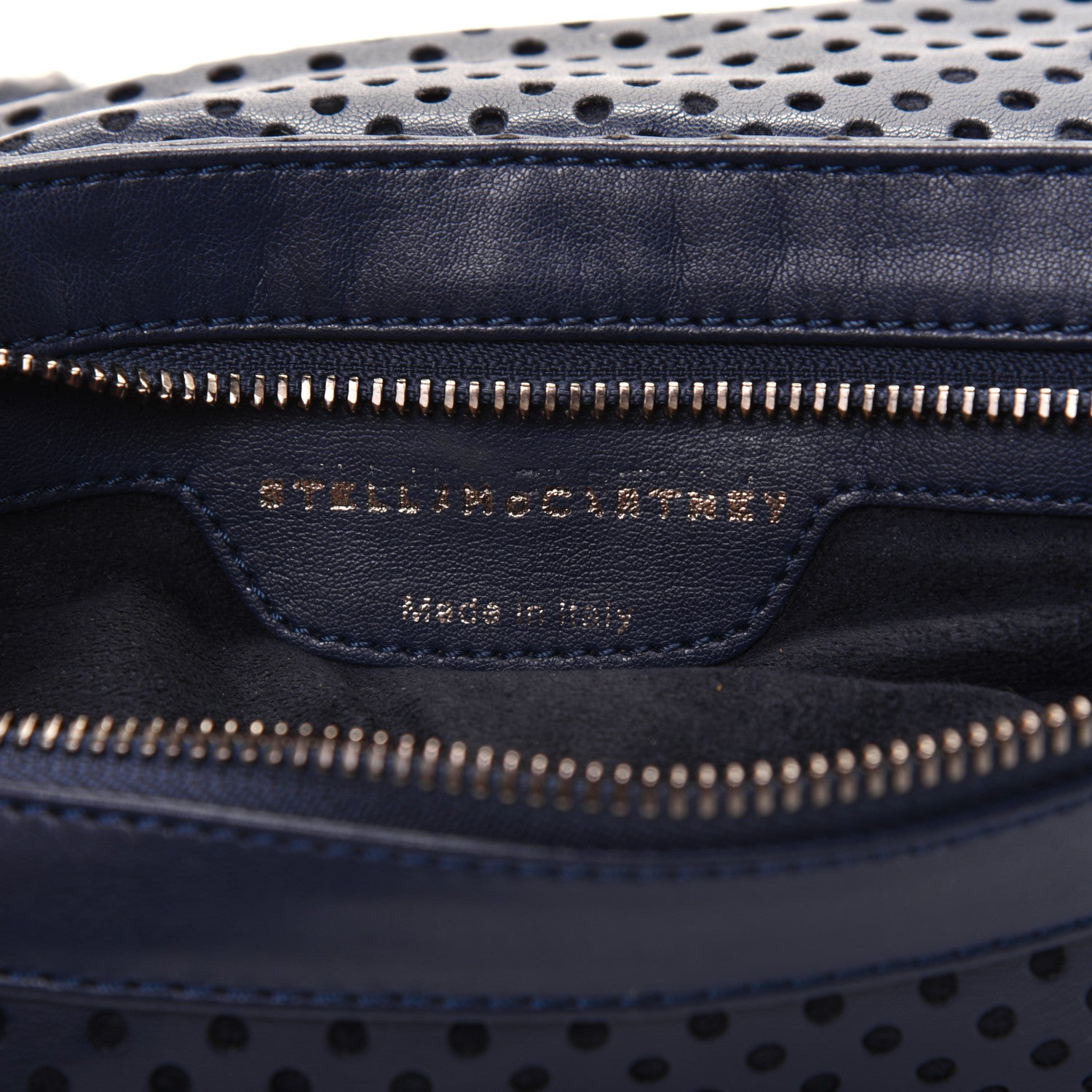 Stella McCartney Eco Alter Nappa Perforated Fold Over Clutch Navy 12 of 15