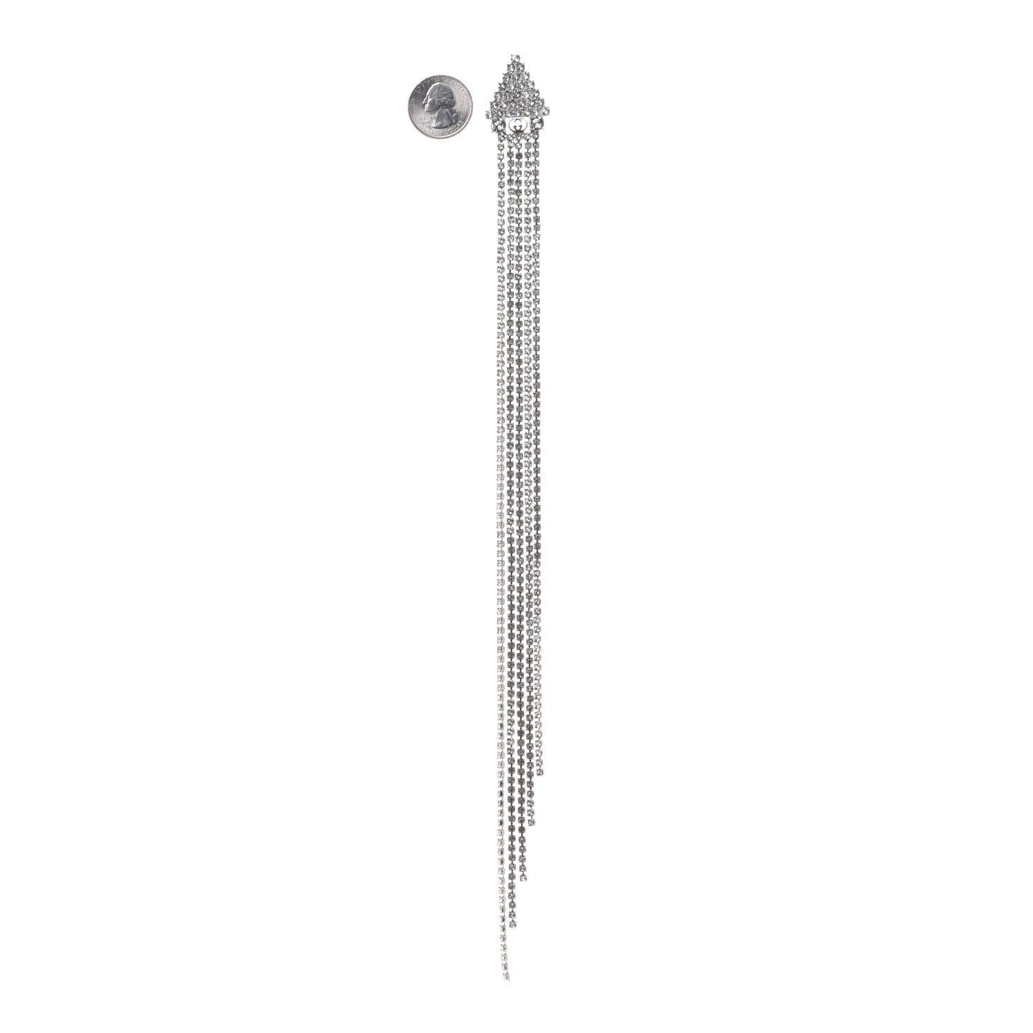 Gucci Crystal Triangle Tassel Single Drop Earring 2 of 6
