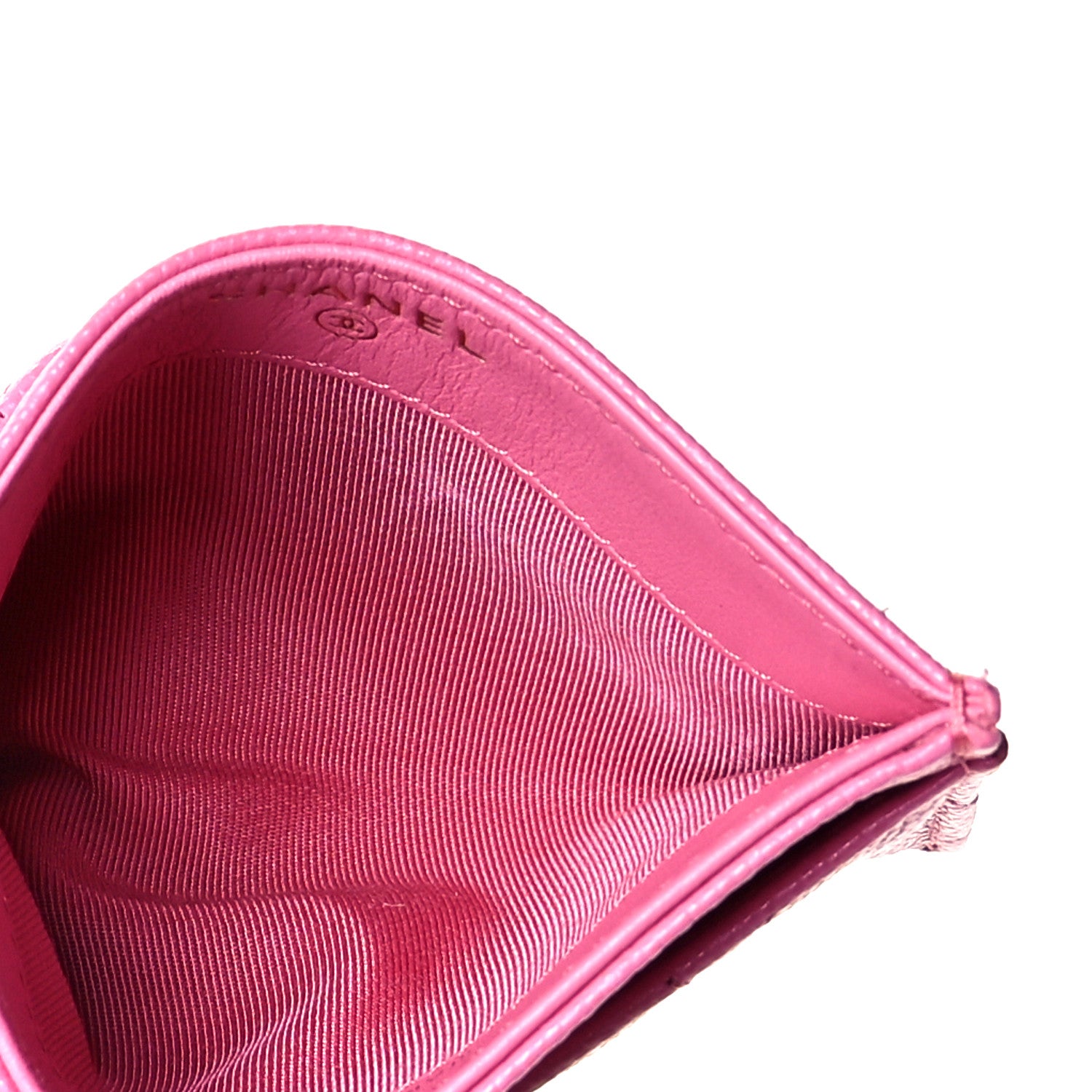Chanel Caviar Quilted Card Holder Pink 7 of 9