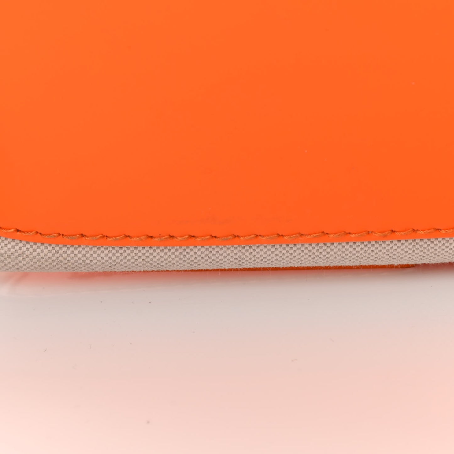 Cotton Canvas Calfskin S Navy Cabas Orange