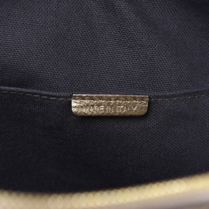 Burberry Metallic Woven Haymarket Check Thornley Satchel Gold 6 of 12