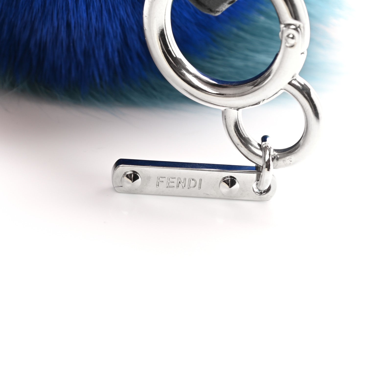 Fendi Mink Fox Fur Kid Monster Bag Bug Charm Blue Multicolor 3 of 6