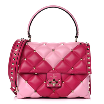 Valentino Garavani Nappa Medium Candystud Top Handle Bag Absolute Disco Pink 1 of 27
