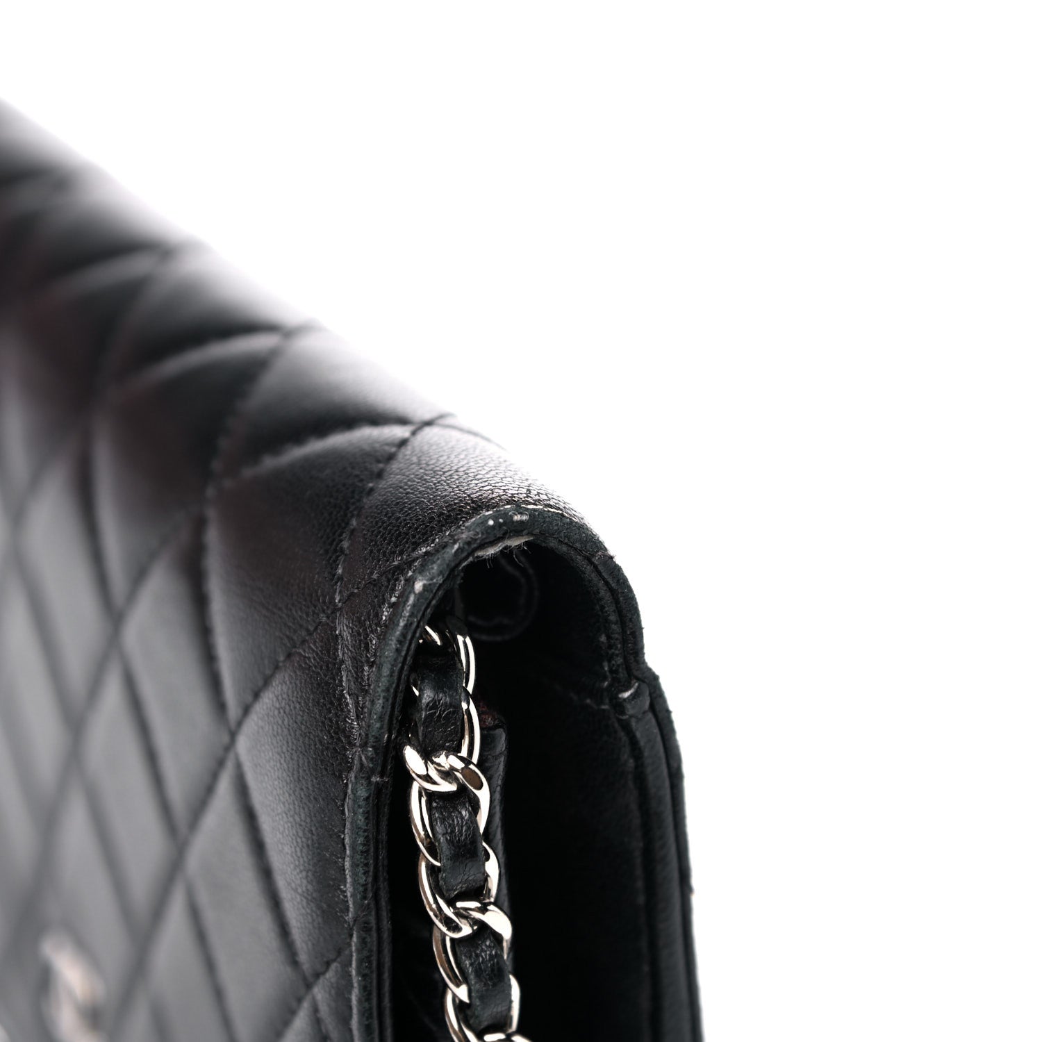 Chanel Lambskin Quilted Wallet On Chain WOC Black 17 of 18