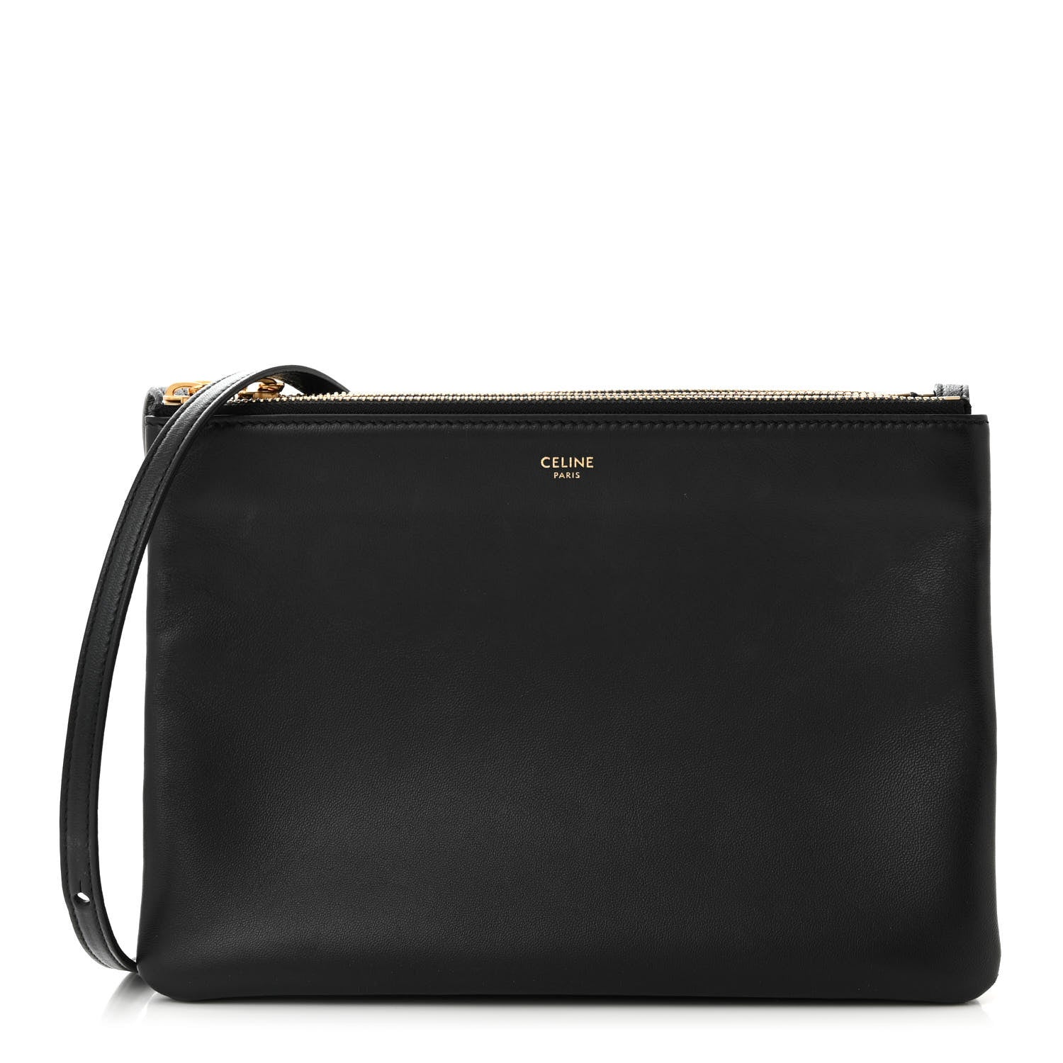 Celine Lambskin Large Trio Crossbody Bag Black 1 of 12