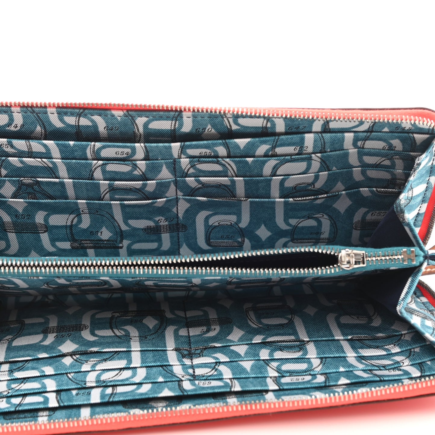 Epsom Silk'in Wallet Orange Poppy Bleu Saint Cyr
