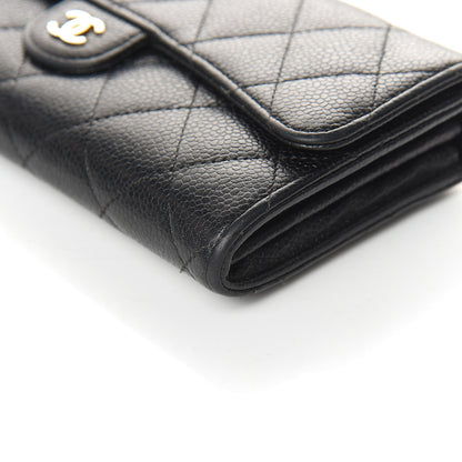 Chanel Caviar Quilted Large Gusset Flap Wallet Black 10 of 13