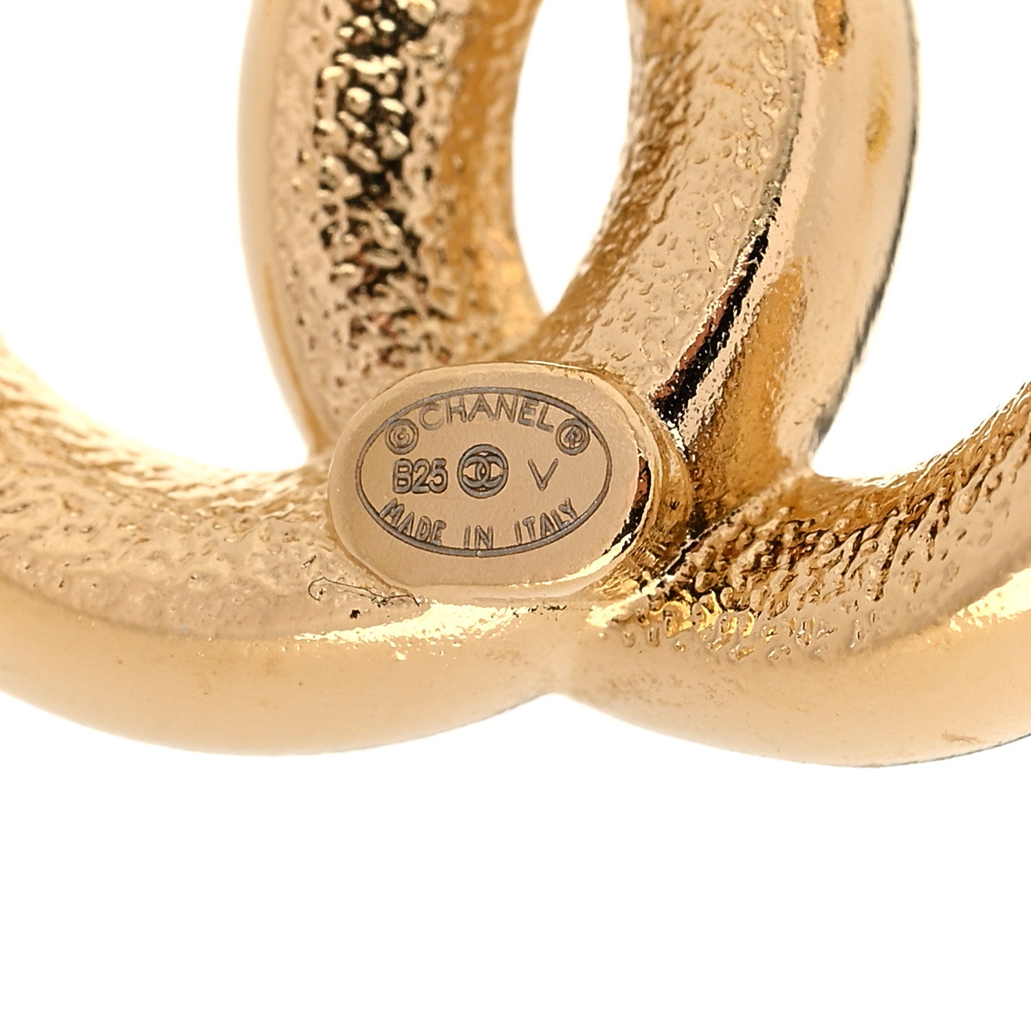 Chanel Enamel CC Logo Earrings Gold Black White 4 of 5