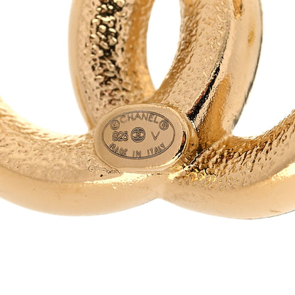 Chanel Enamel CC Logo Earrings Gold Black White 4 of 5