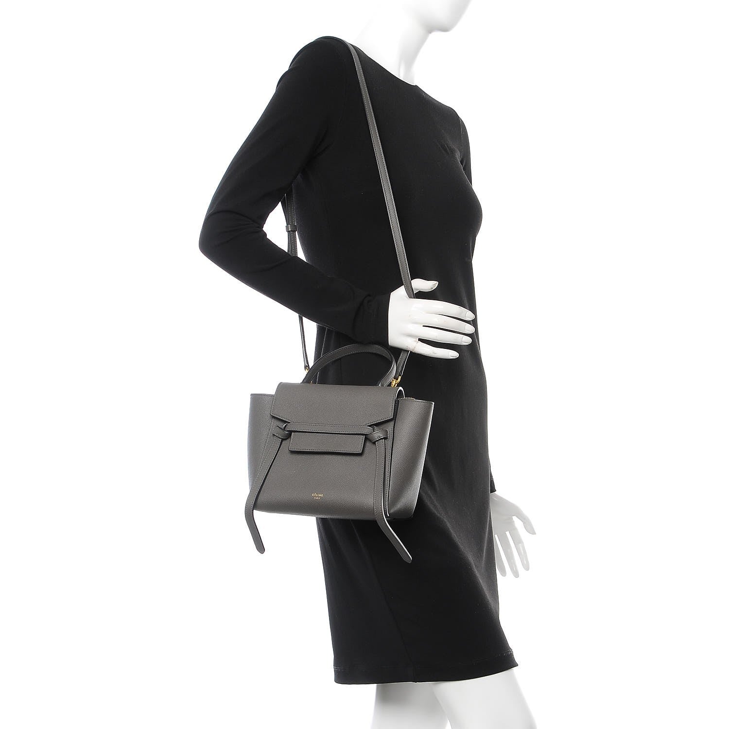 Celine Grained Calfskin Nano Belt Bag Grey 2 of 7