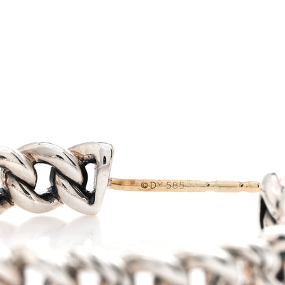 David Yurman Sterling Silver Belmont Curb Link Hoop Earrings 4 of 4