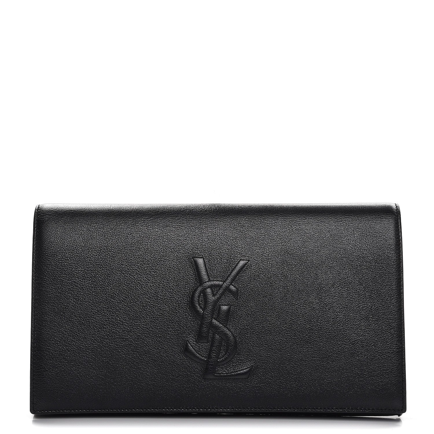 Saint Laurent Calfskin Monogram Large Belle De Jour Clutch Black 1 of 8