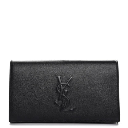Saint Laurent Calfskin Monogram Large Belle De Jour Clutch Black 1 of 8