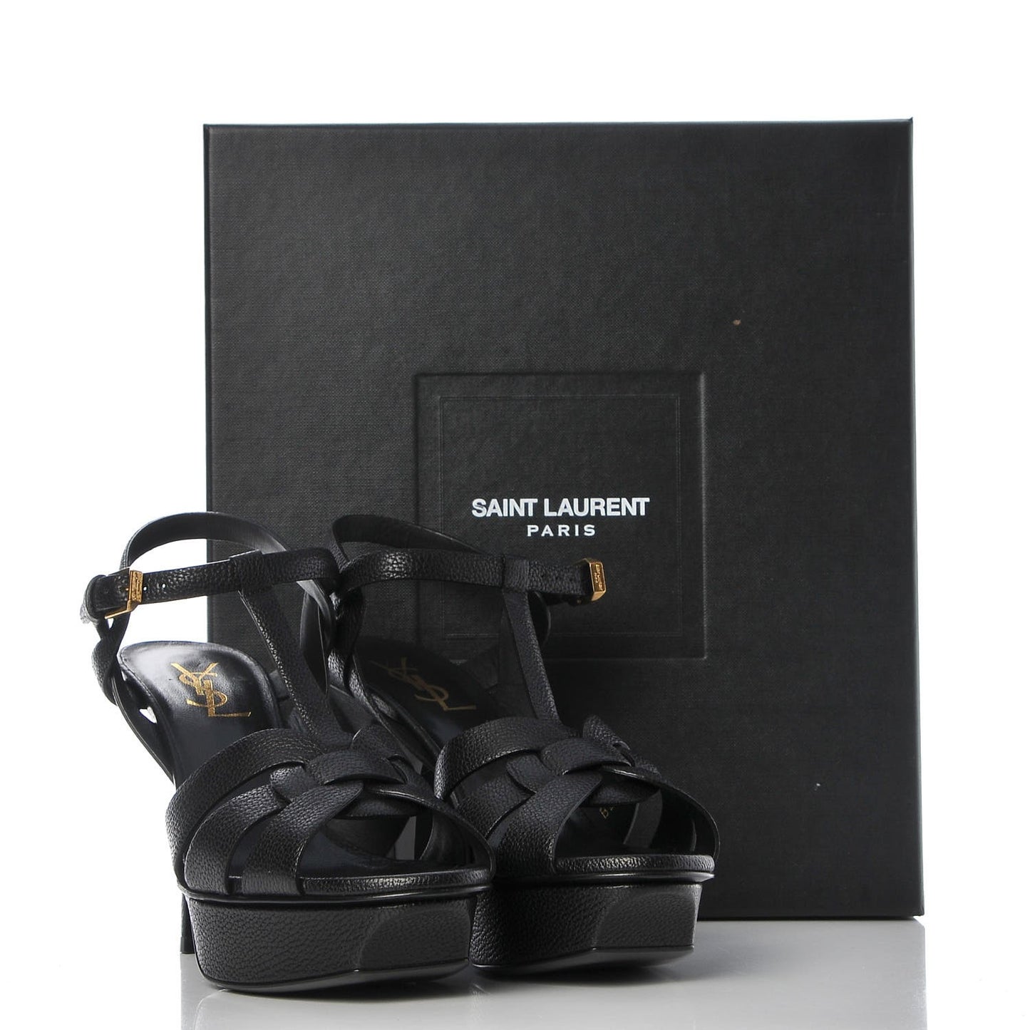 Calfskin Tribute 75 Platform Sandals 37.5 Black