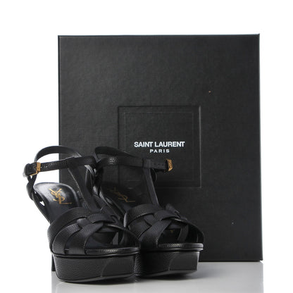 Saint Laurent Calfskin Tribute 75 Platform Sandals 37.5 Black 9 of 9