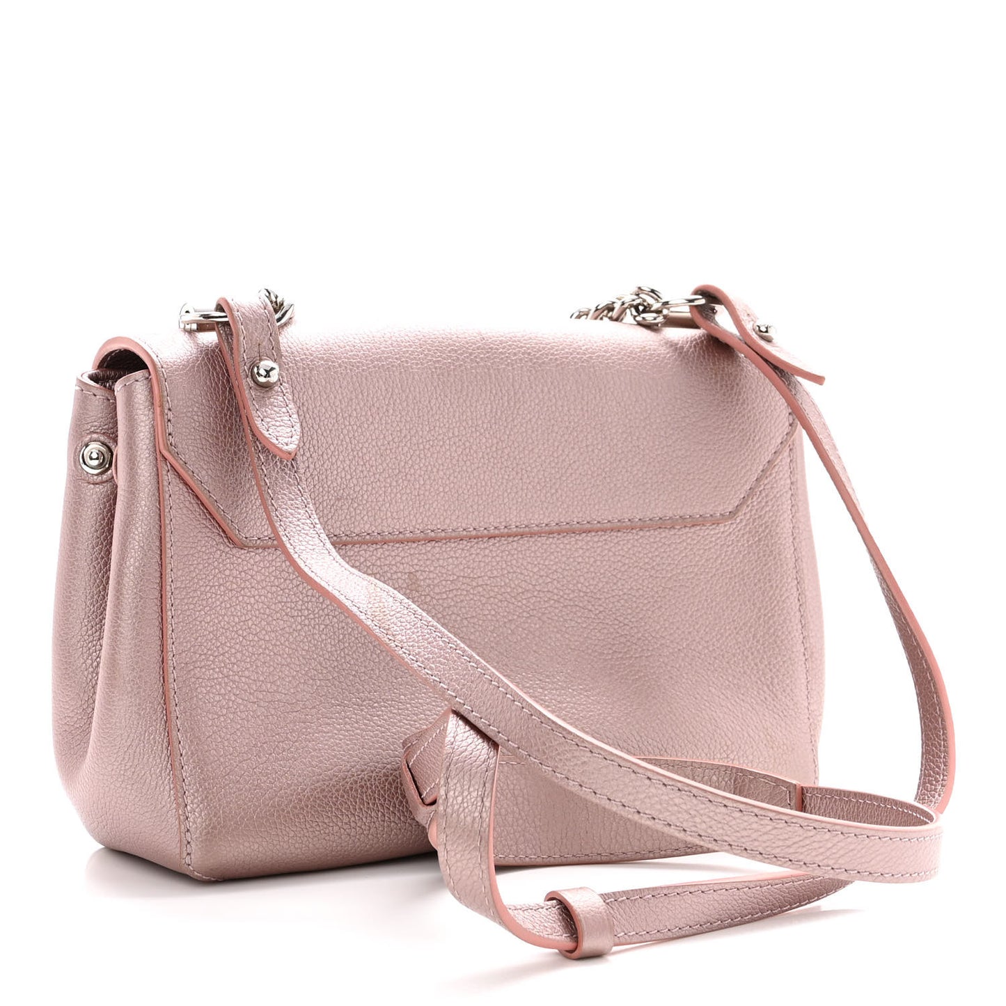 Soft Calfskin Eyelet Lockme II Chain Bag BB Rose Gold