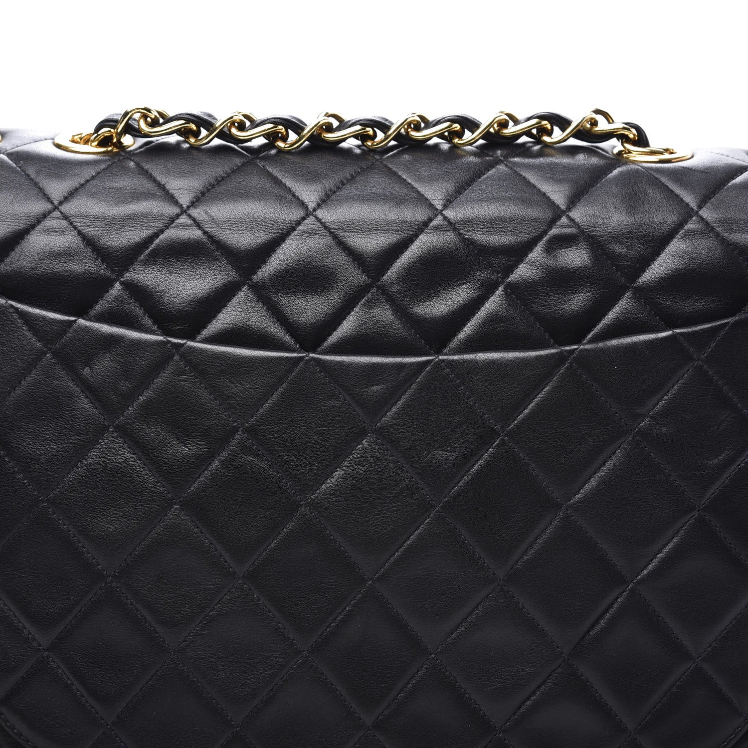 Chanel Lambskin Quilted XL Jumbo Single Flap Black 12 of 13