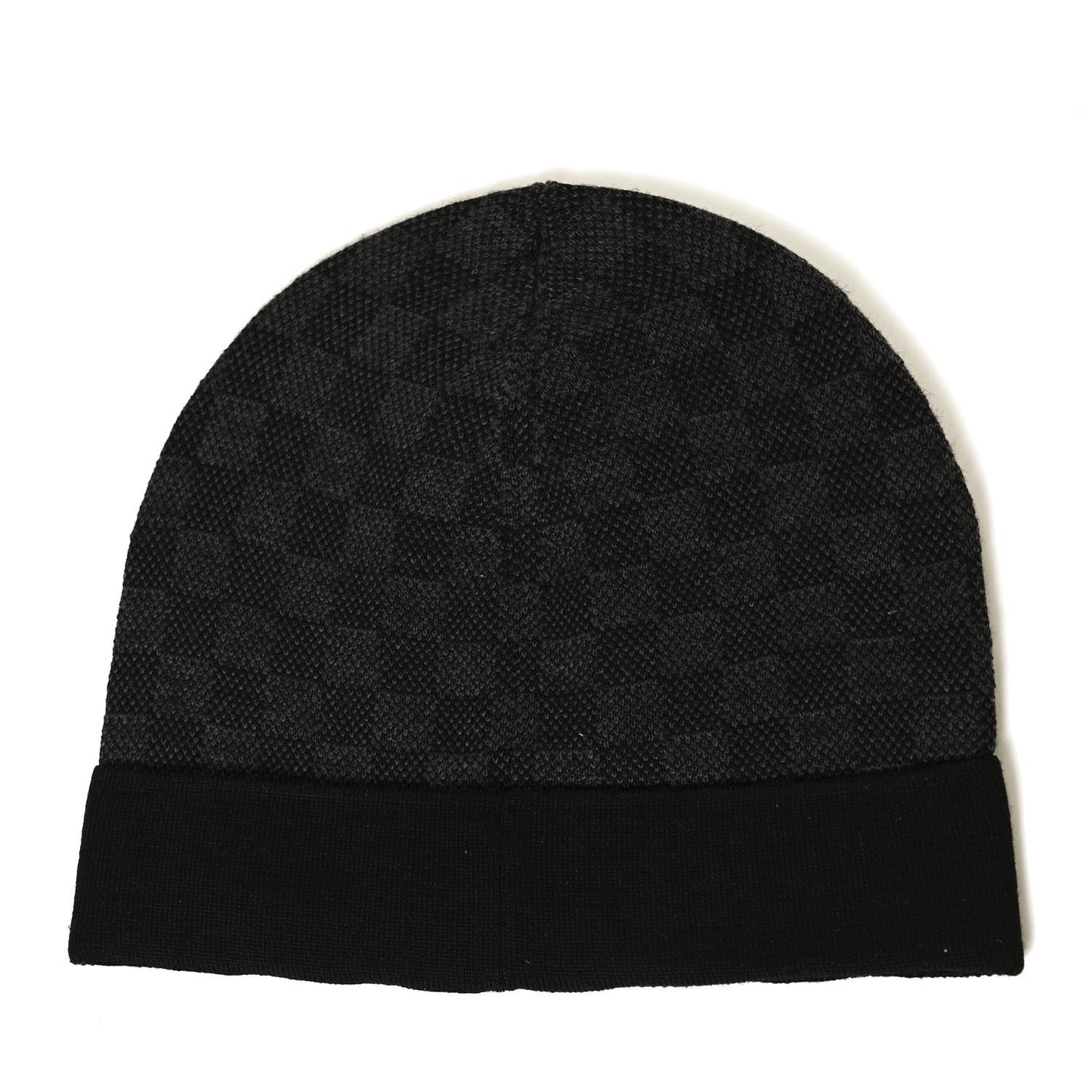 Wool Bonnet Petit Damier Graphite Beanie Hat