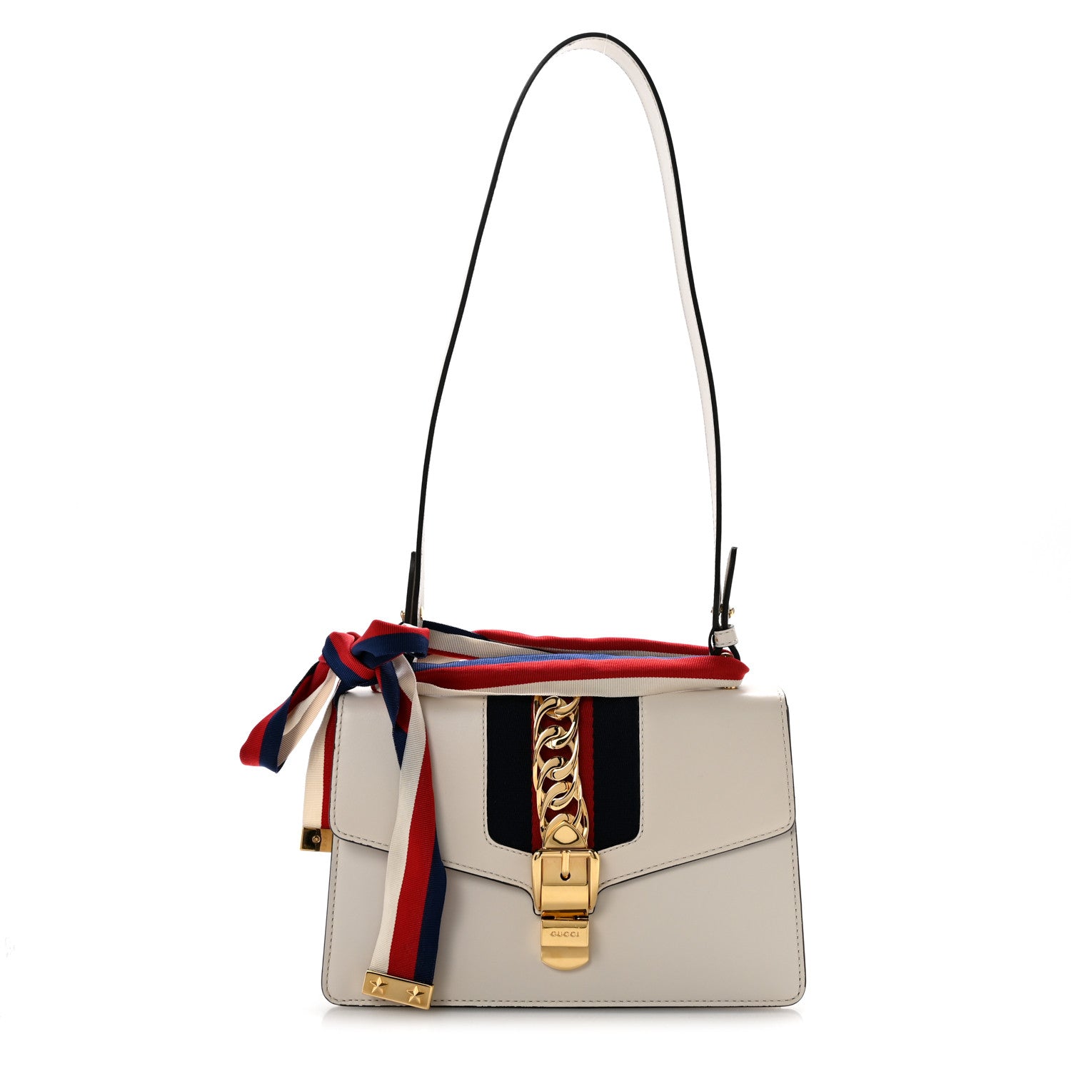 Gucci Calfskin Small Sylvie Shoulder Bag Off White 1 of 12