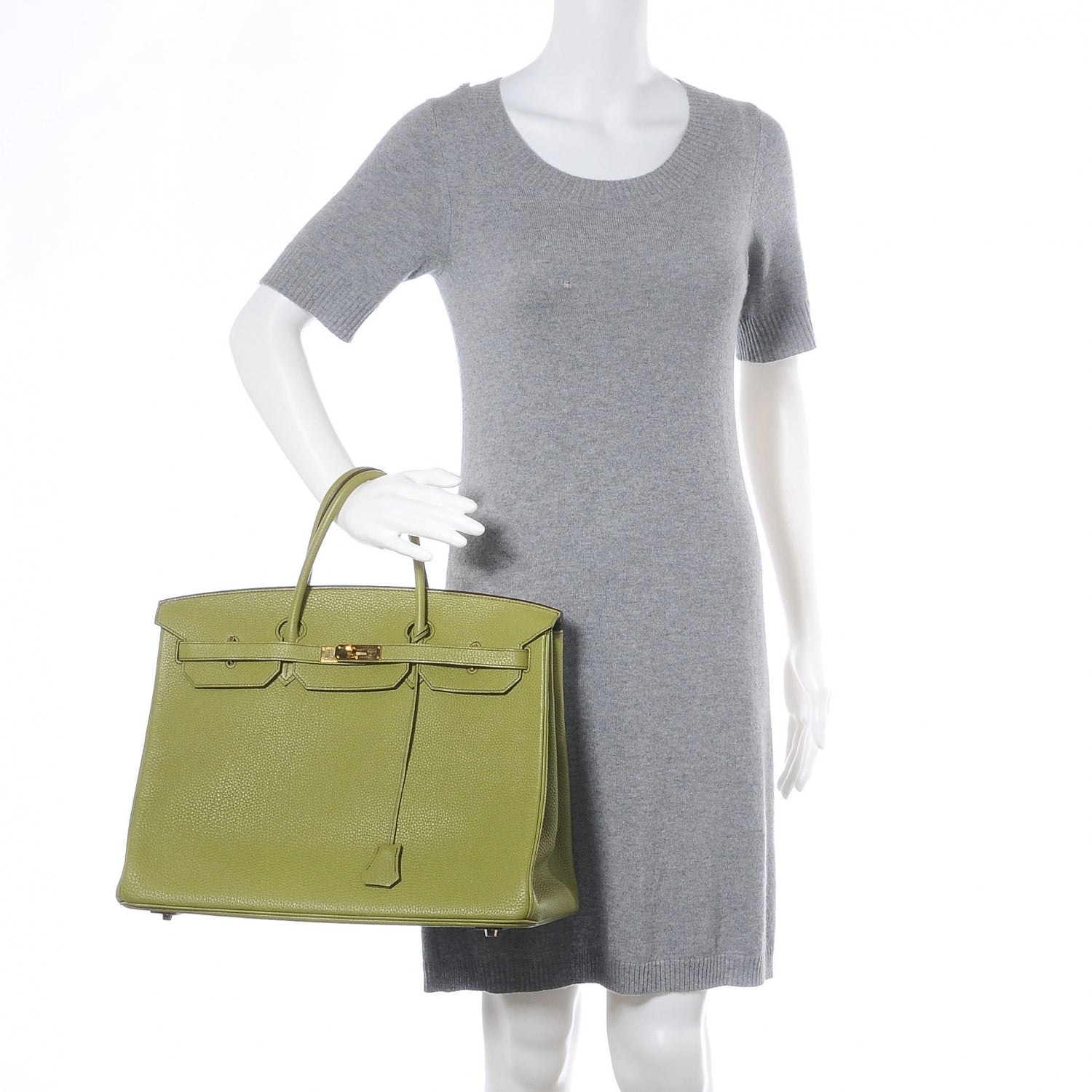 Hermes Taurillon Clemence Birkin 40 Vert Anis 2 of 10