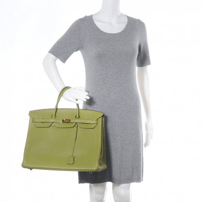 Hermes Taurillon Clemence Birkin 40 Vert Anis 2 of 10