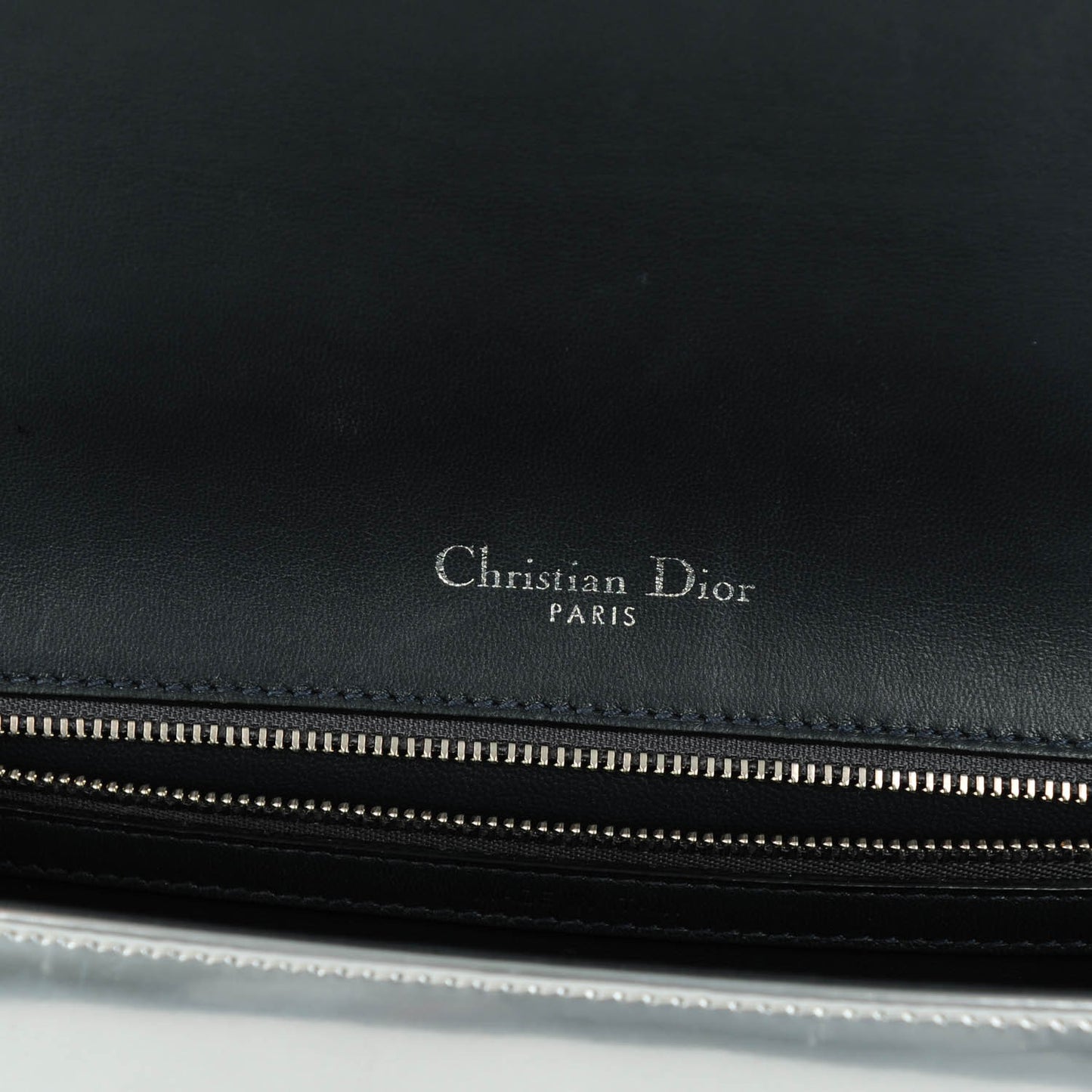 Metallic Patent Micro-Cannage Medium Diorama Flap Bag Silver