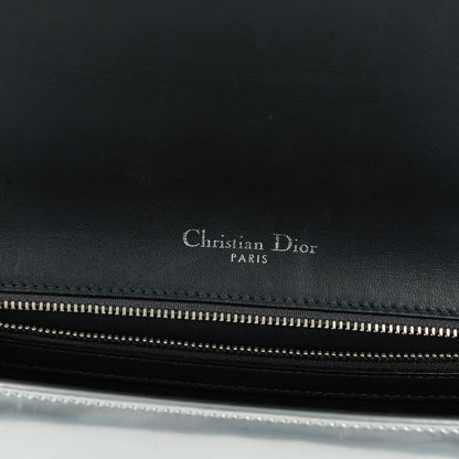 Christian Dior Metallic Patent Micro-Cannage Medium Diorama Flap Bag Silver 6 of 8