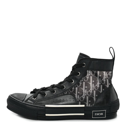 Christian Dior Technical Canvas Oblique Mens B23 High Top Sneakers 42 Black White 1 of 7