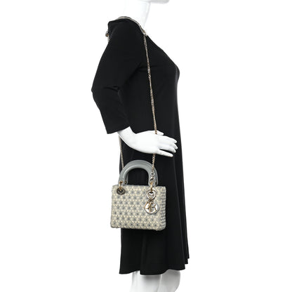 Christian Dior Suede Beaded Ribbon Mini Lady Dior Grey 2 of 10