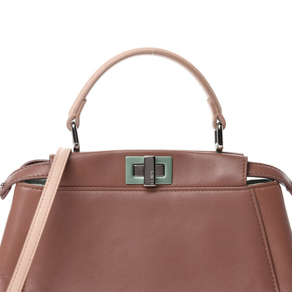 Fendi Nappa Colorblock Mini Peekaboo Iconic Satchel English Rose Plaster Oxigen 11 of 11