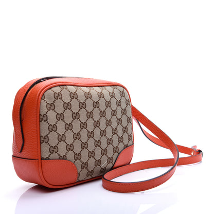Gucci Monogram Dollar Calfskin Mini Bree Messenger Bag Beige Ebony Sun Orange 3 of 13