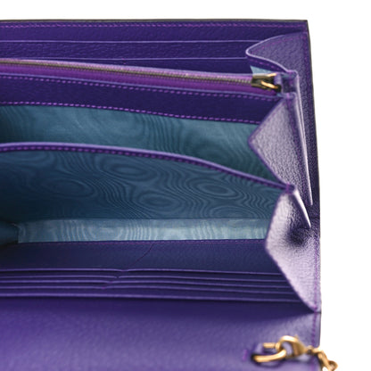 Gucci Dollar Calfskin Crystal Garden Dionysus Chain Wallet Purple 5 of 9