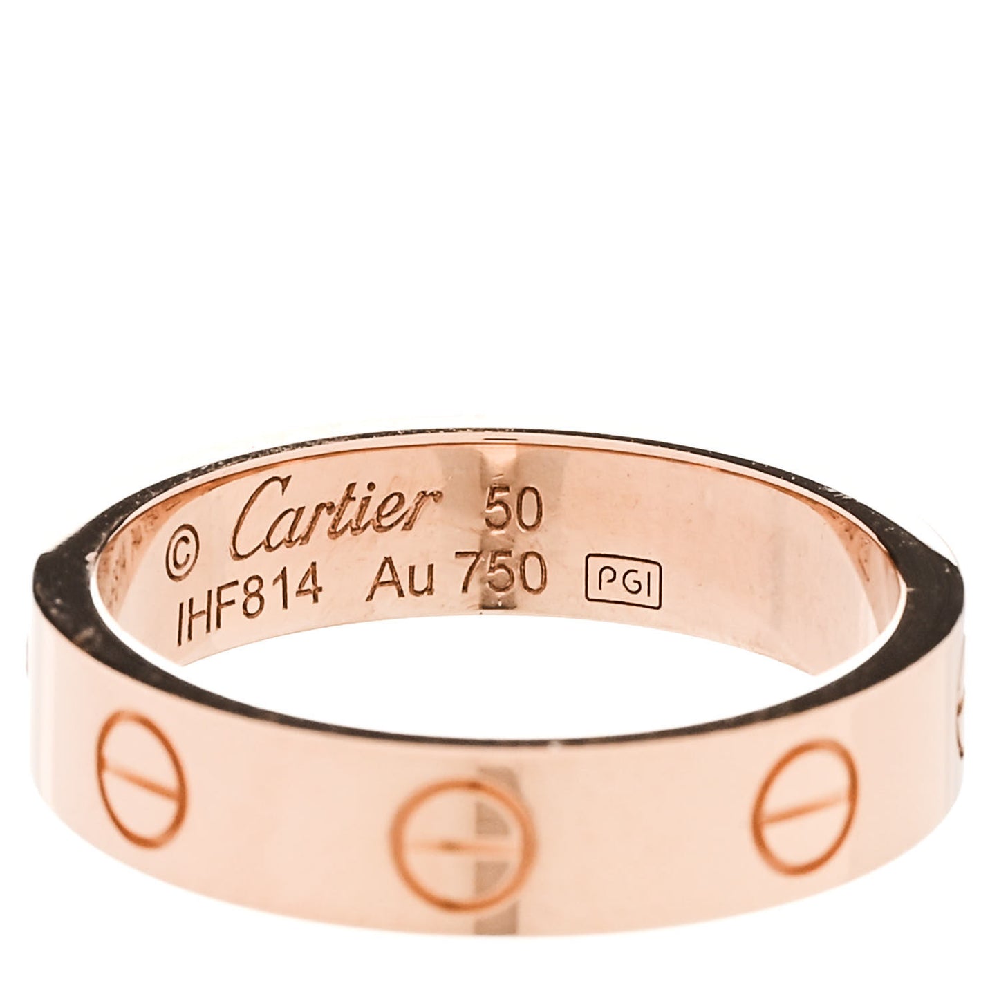 18K Pink Gold Diamond 4mm LOVE Wedding Band Ring 50 5.25