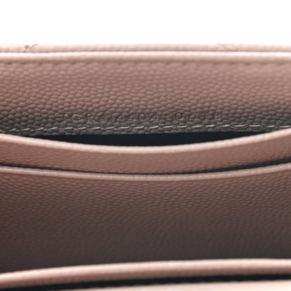 Saint Laurent Grain De Poudre Matelasse Chevron Small Monogram Envelope Wallet Blush 7 of 7