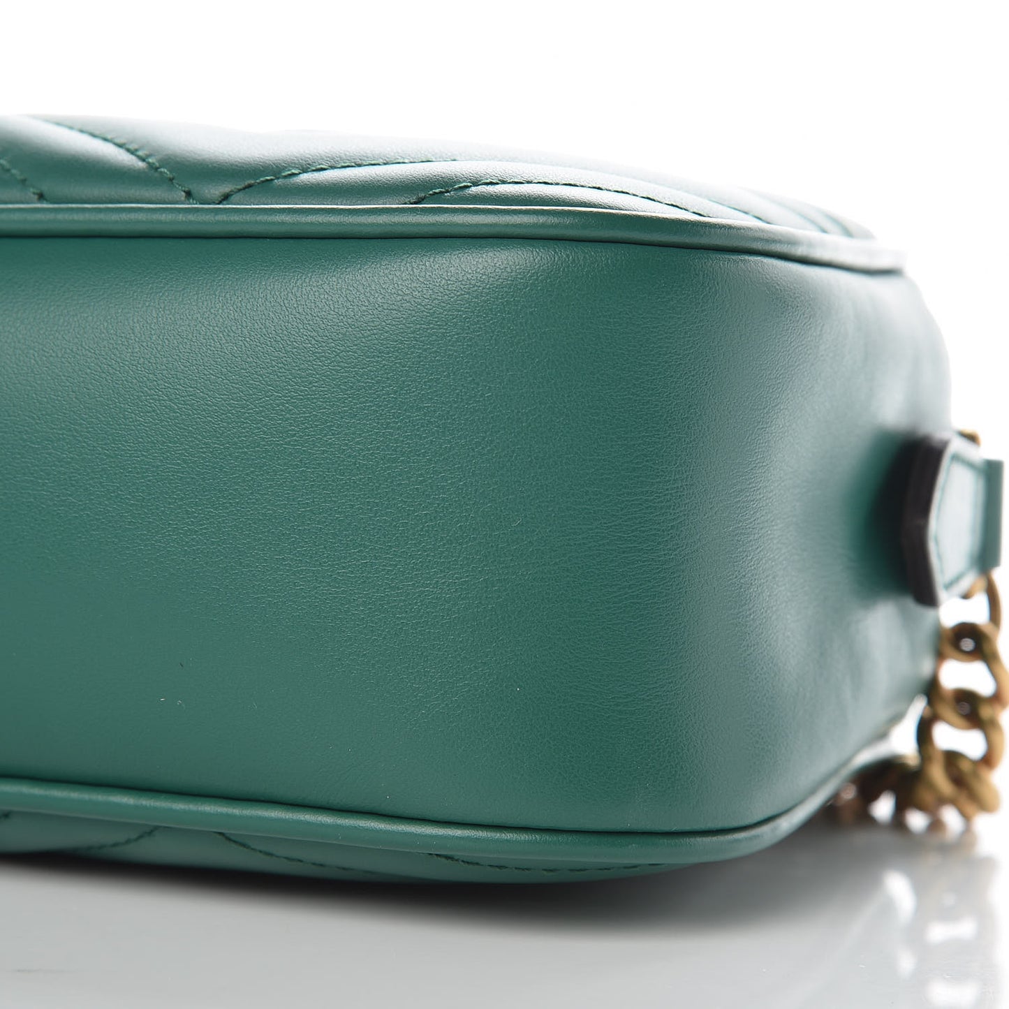 Calfskin Matelasse Small GG Marmont Chain Shoulder Bag Emerald Green