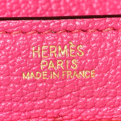 Hermes Chevre Mysore Kelly Longue Wallet Rose Shocking 6 of 8