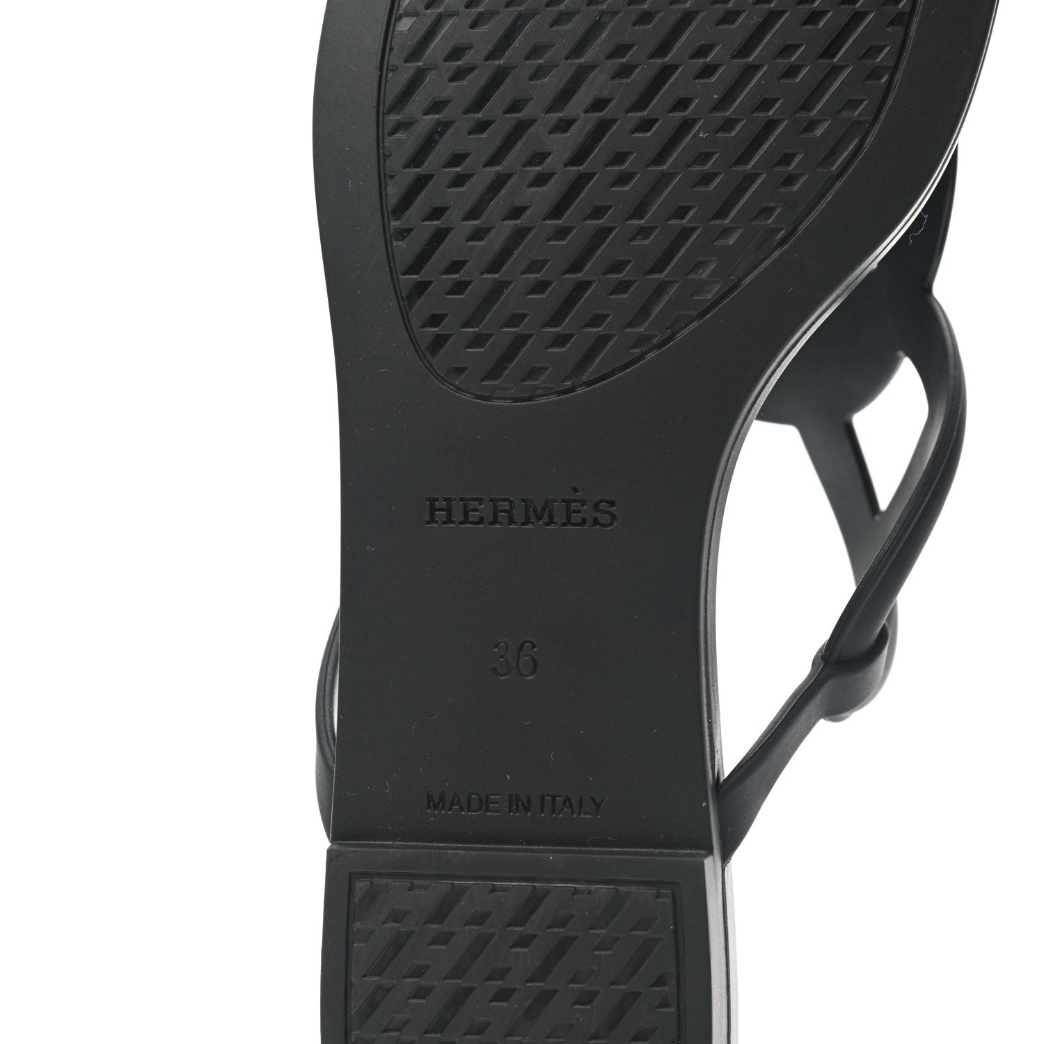 Hermes Rubber Womens Egerie Sandals 36 Black 6 of 9
