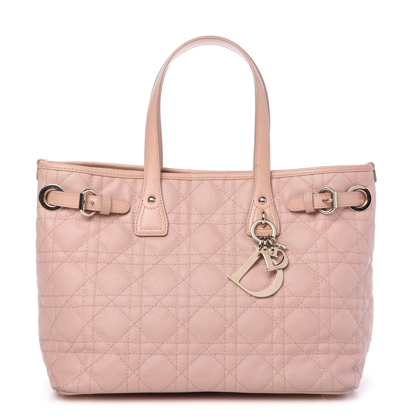 Coated Canvas Cannage Mini Panarea Tote Light Pink