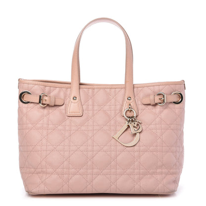Christian Dior Coated Canvas Cannage Mini Panarea Tote Light Pink 1 of 10