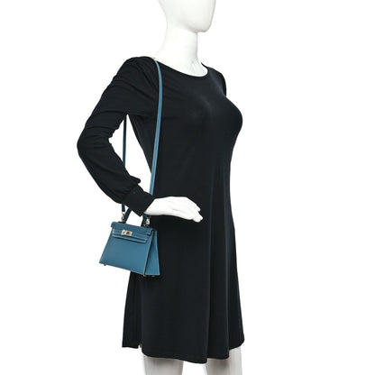 Hermes Epsom Mini Kelly Sellier 20 New Blue Jean 2 of 10