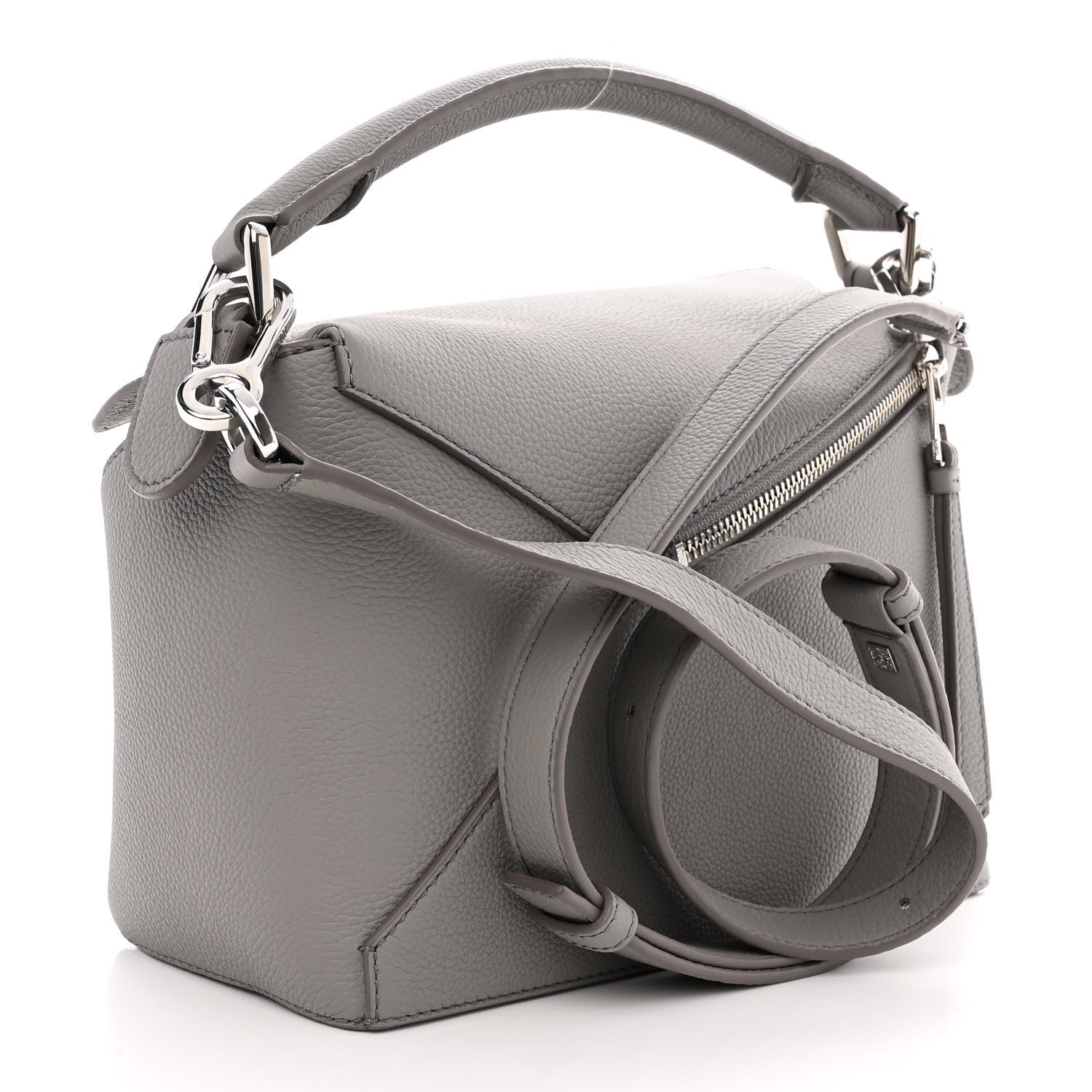 Loewe Calfskin Small Puzzle Edge Bag Pearl Grey 3 of 11
