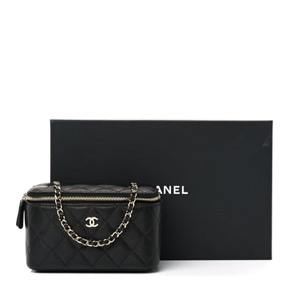 Chanel Caviar Quilted Small Vanity Case With Chain Black 10 of 10