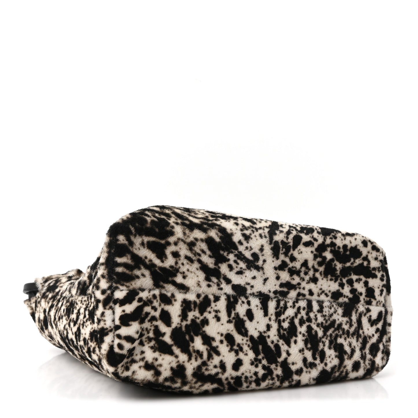 Pony Hair Printed Chic Lady Shoulder Bag  White Black