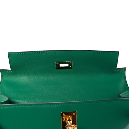 Hermes Swift Kelly Pochette Clutch Vert Vertigo 18 of 28