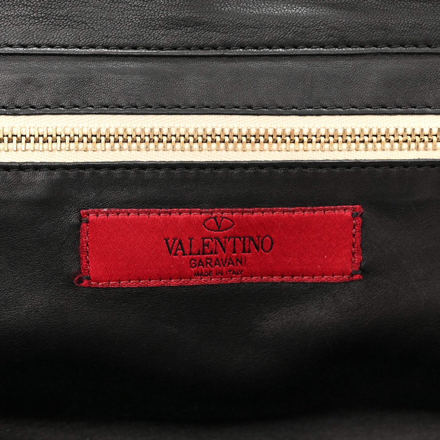 Vitello Monochrome Small Rockstud Tote Black Light Ivory