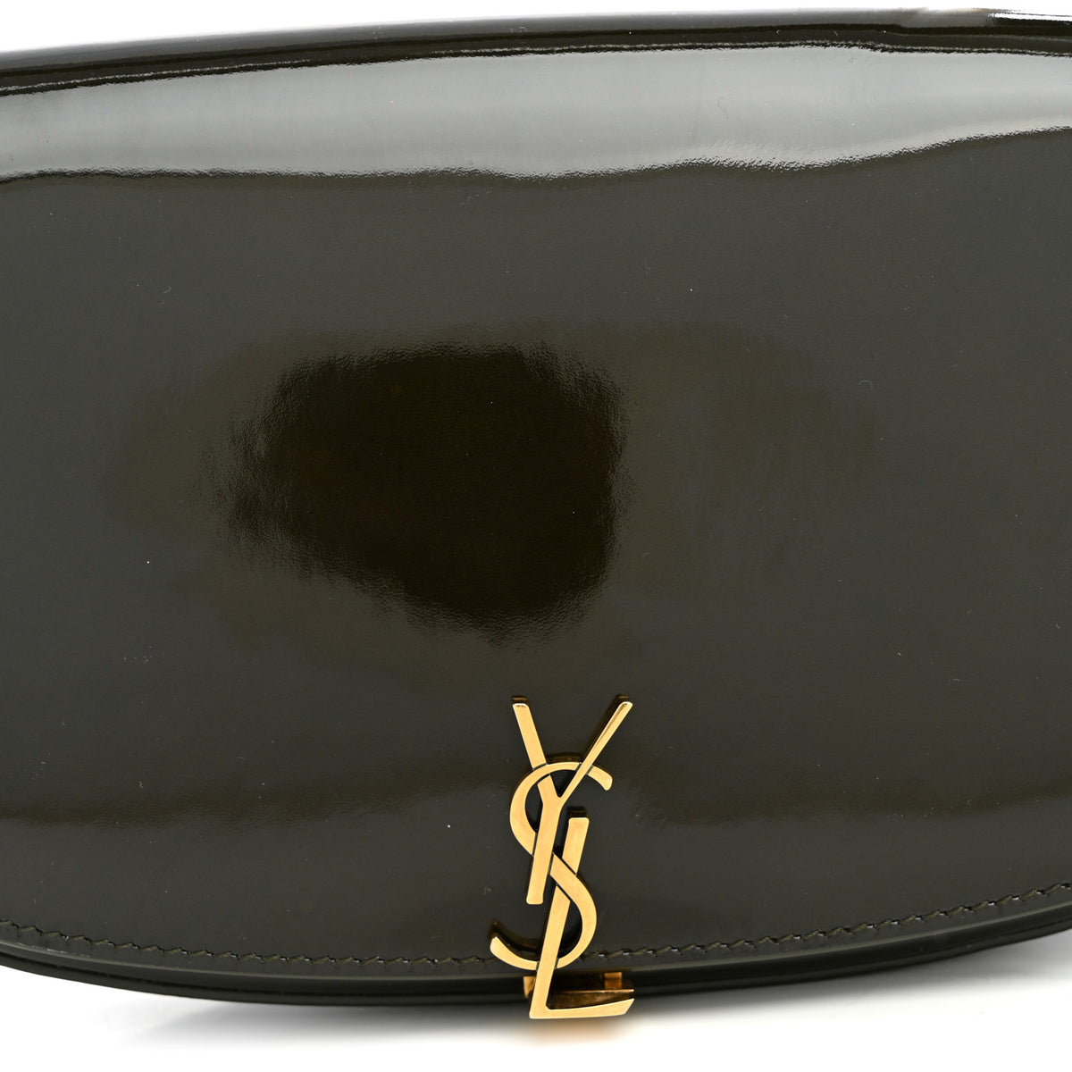 Saint Laurent Patent Calfskin Mini Voltaire Shoulder Bag Dark Vineyard Green 7 of 9