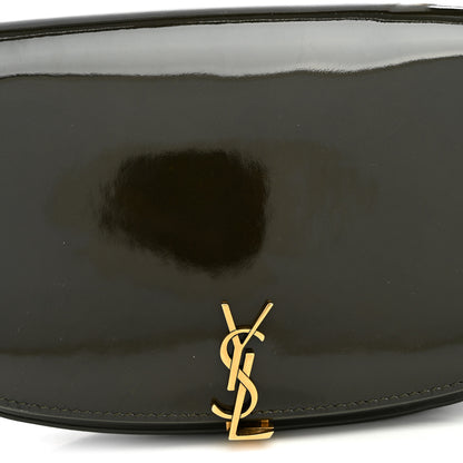 Saint Laurent Patent Calfskin Mini Voltaire Shoulder Bag Dark Vineyard Green 7 of 9