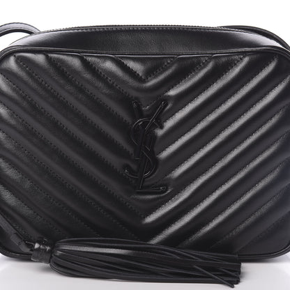 Saint Laurent Calfskin Matelasse Monogram Lou Camera Bag Black 7 of 9